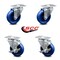 Service Caster 4 Inch Solid Polyurethane Wheel Swivel Top Plate Caster Set with 2 Brakes SCC SCC-20S414-SPUS-TP2-2-TLB-2 - alternate 4